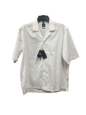 Boss Hugo Boss Lars Shirt Mens Medium White Short Sleeve Button Down Regular